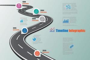 Ilustración de vector de plantilla de infografía de línea de tiempo de hoja de ruta empresarial