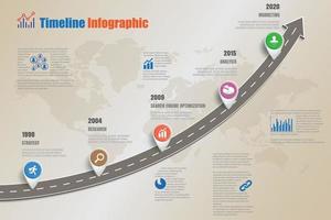 Business roadmap timeline infographic template Vector illustration