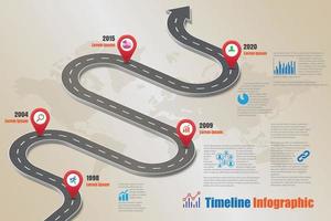 Ilustración de vector de plantilla de infografía de línea de tiempo de hoja de ruta empresarial