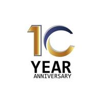 Plantilla de vector de logotipo de aniversario de 10 años