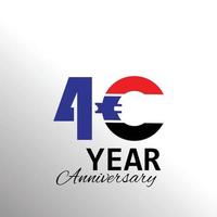40 Year Anniversary Logo Vector