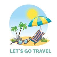 traveling vacation design illustration with cartoon style vector