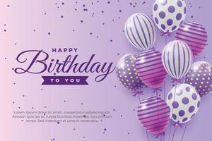 luxury happy birthday greeting template with balloon vector