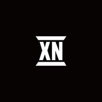 XN Logo monogram with pillar shape designs template vector