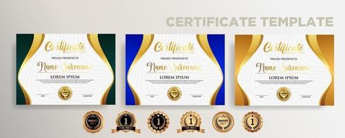 plantilla de certificado moderno diploma premium vector