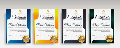 plantilla de certificado moderno diploma premium vector