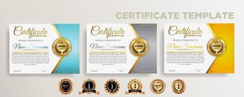 Premium diploma modern certificate template vector