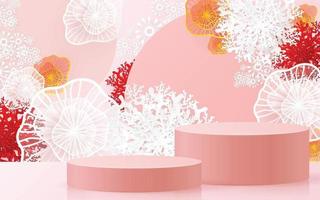 3d Background products with coral background vector