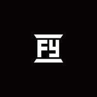 Fy logo monograma con plantilla de diseños de forma de pilar vector