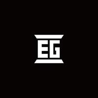 EG Logo monogram with pillar shape designs template vector