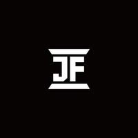 JF Logo monogram with pillar shape designs template vector