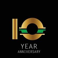 10 Year Anniversary Logo Vector Template Design Illustration Color