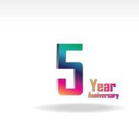 5 Year Anniversary Celebration Vector Template Design Illustration