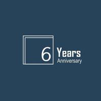 6 Year Anniversary Celebration Vector Template Design Illustration