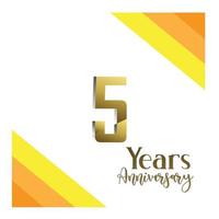 Ilustración de diseño de plantilla de vector de celebración de aniversario de 5 años