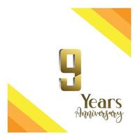 9 year anniversary logotype color for celebration vector