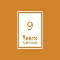 9 year anniversary logotype color for celebration vector