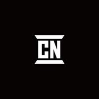 CN Logo monogram with pillar shape designs template vector