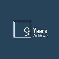 9 year anniversary logotype color for celebration vector