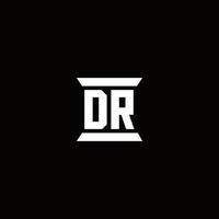 DR Logo monogram with pillar shape designs template