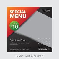 food culinary menu banner for social media post template vector