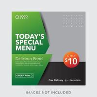 food culinary menu banner for social media post template vector