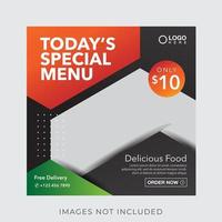 food culinary menu banner for social media post template vector