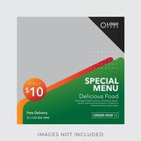 food culinary menu banner for social media post template vector