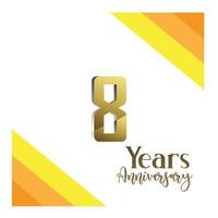 8 Year Anniversary Celebration Vector Template Design Illustration