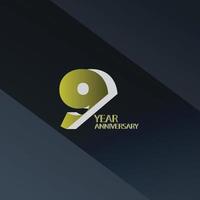 9 year anniversary logotype color for celebration vector