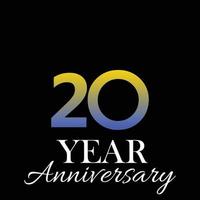 20 Year Anniversary Logo Vector Template Design Illustration Color
