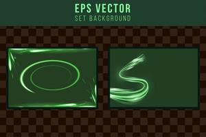 Set green background abstract dark shining back ground collection vector