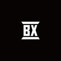 bx logo monograma con plantilla de diseños de forma de pilar vector