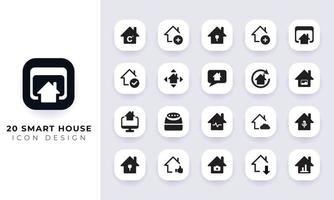 Minimal flat smart house icon pack. vector