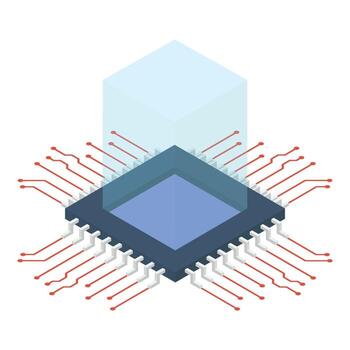 Computer Microprocessor Chip vector