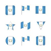 Guatemala Flag Icons Set vector