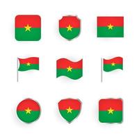 conjunto de iconos de la bandera de burkina faso