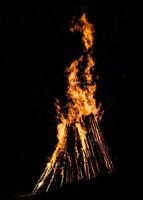 Big bonfire at night photo