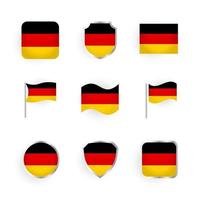 conjunto de iconos de bandera de alemania vector