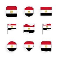 conjunto de iconos de bandera de egipto vector