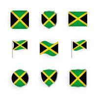 conjunto de iconos de bandera de jamaica vector