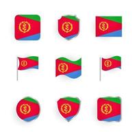 conjunto de iconos de bandera de eritrea vector