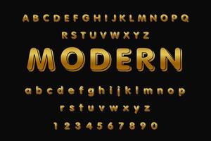 Golden 3D Alphabet Font A to Z vector