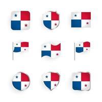 conjunto de iconos de la bandera de panamá vector