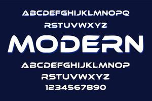 Trendy Futuristic Alphabet Font A to Z vector