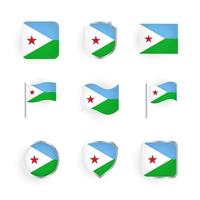 Djibouti Flag Icons Set vector