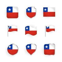 Chile Flag Icons Set vector