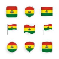 conjunto de iconos de bandera de bolivia vector