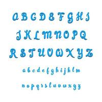 Modern Curly Alphabet Font A to Z vector