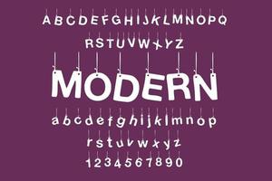 Modern Hanging Alphabet Font A to Z vector
